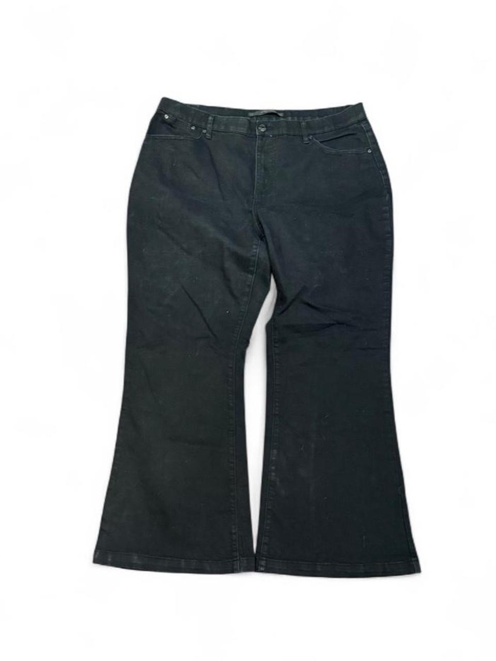 Simon Chang Black Embroidered High Rise Flared Bootcut Jeans - Picture 2 of 5